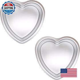 B0dzcv6878 Ksdhotware Aluminum 8 Inch Heart Shaped Cake Pans Set Of 2 Heart-shaped
