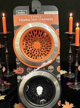 Ktchn 196557312946 Set Of 2 Figural Skeleton And Pumpkin Sink Strainer Halloween Fall New Ktchn 196557312946 Set Of 2 Figural Skeleton And Pumpkin Sink Strainer Halloween Fall New