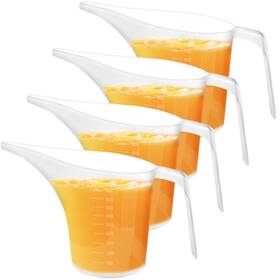 7.5x4.4x3.6in Kuihaazi 4cup-df4 4 Pack Measuring Funnel Pitcher Plasticmeasuring 4pcs Clear