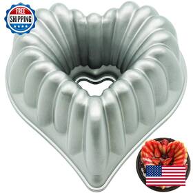 B0c3qsgf8f Kundalini Heart Shaped Cake Pan Charlotte Mold Fluted Nonstick - Valentines