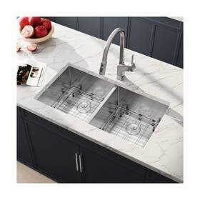 Lac-321910hmd Lanxlic Bs&bg 32 Inch Undermount 50/50 Double Bowl Kitchen Sink 16 Gauge 304 Stainless Ste