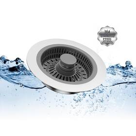 Lecroooi 712490975958 Kitchen Sink Drain Strainer 3 In 1 Pop Up Stopper Stainless Steel An