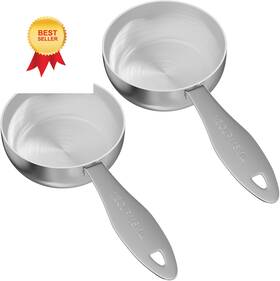 3htsq5vu7 Leifeny 2pcs 1/2cup 118ml Stainless Steel Measuring Cup Heavy-duty Silver