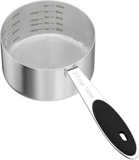 Hi5excpsg Leifeny 1pcs 2/3cup 158ml Dog Cat Food Scoop Stainless Steel Silver And Black