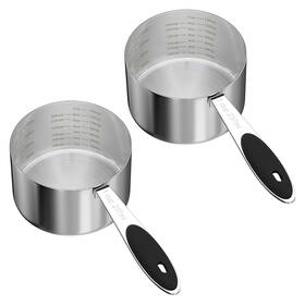 Snkz5m0bh Leifeny 2pcs 1cup 237ml Dog Cat Food Scoop Stainless Silver And Black
