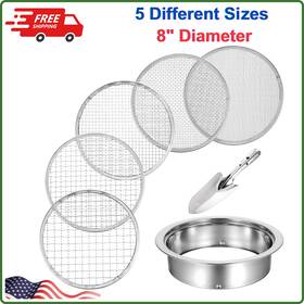 Am556242 Lemecima 1 Soil Sifter Stainless Steel Riddle Sieve Set For Gardening With 5 Sizes 8 Inch Diam Am556242 Lemecima 1 Soil Sifter Stainless Steel Riddle Sieve Set For Gardening With 5 Sizes 8 Inch Diam
