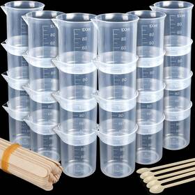 Ll-z-071a Leobro 24 Pcs 100ml Resin Measuring Cups With 35pcs Mixing Set Of Clear