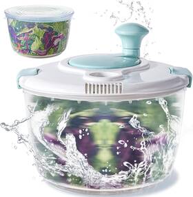 Lepcy 445017372390 Salad Spinner Durable Bowl Never Crack. 4.8 Quart Large Capacity Lettuce V Lepcy 445017372390 Salad Spinner Durable Bowl Never Crack. 4.8 Quart Large Capacity Lettuce V