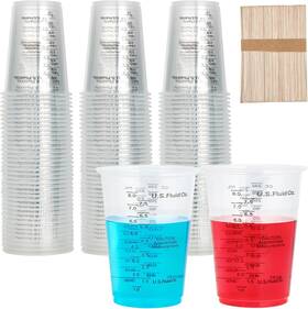 Lilymicky 748250884826 200 Pack Plastic Measuring Cups 8 Oz Disposable Mixing Count Of 1