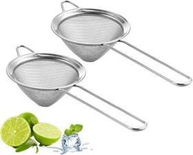 Cock-shaker-177 Linall Fine Mesh Strainer For Bar -stainless Steel Conical 2 Pcs