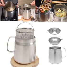 Liosuteka 768771505956 50oz 304 Stainless Steel 3-in-1 Multifunctional Oil Strainer Pot Large Capaci