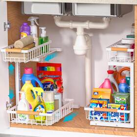 Ld0012 Liuoud Under Sink Organizer 2 Pack Tier Slide Out Organizers And White Ld0012 Liuoud Under Sink Organizer 2 Pack Tier Slide Out Organizers And White