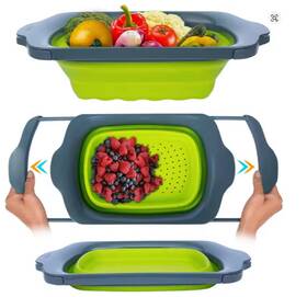 Jt40 Lmetjma Collapsible Colander With Extendable Handles For Sink Straining
