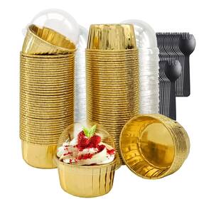 B09dfrgw5j Lnyzqus 100 Pack Cupcake Muffin Liners 5.5 Oz Large Foil Baking Cups With Lids