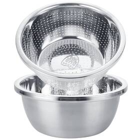Lxus-colander-2pcs-5qt-241111 Lopyxbr 2 Pcs 304 Stainless Steel Colander Strainers 5 Quart Metal Strainer With Mixing B