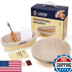 B0d53t6tvx Lorzon Banneton Bread Proofing Baskets Set Of 2 10 Inch Round 11 Oval Sourdough P