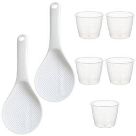 251106 Lqdxzq 7 Pcs Rice Measuring Cup Plastic 6.89 X 2.44 3.89 Inches White