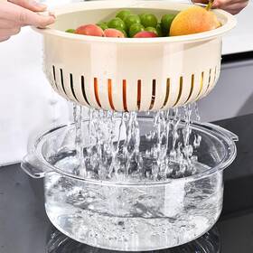 Ltevxzi 744110481174 Kitchen Colanders Bowl Set 2 In 1 Fruit Vegetable Washing Food Strainers Large