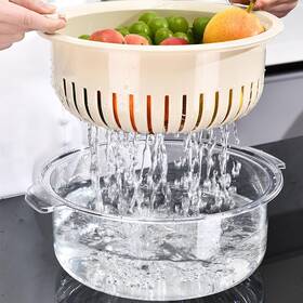 Yj-008 Ltevxzi Kitchen Colanders Bowl Set 2 In 1 Fruit Vegetable Washing Food Strainers Larg Yj-008 Ltevxzi Kitchen Colanders Bowl Set 2 In 1 Fruit Vegetable Washing Food Strainers Larg