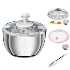 Tgj-01-zhengs Lueody Large Stainless Steel Salad Spinner 5.29 Quart Spin Dry Bowl With Storage Lid For