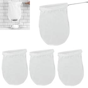 Shypjjl10603 Luexbox 4 Pack Ultra Fine Mesh Coffee Strainer Bag With 1 Frame Handle 200 Food