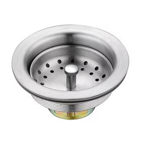 Luxier 744110422597 3-1/2 Inch Drop-in Kitchen Or Bar Sink Basket Strainer In Brushed Stainless Steel Luxier 744110422597 3-1/2 Inch Drop-in Kitchen Or Bar Sink Basket Strainer In Brushed Stainless Steel