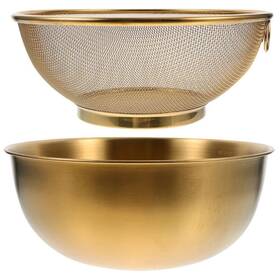 21on52v8q167 Luxshiny Stainless Steel Colander Basket With Fine Mesh Strainer And Wash Basin 7.08 Inch