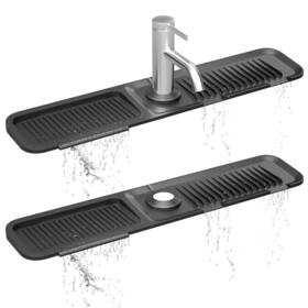 Luxury Lineup 198168326145 Kitchen Sink Splash Guard Black 24inch 5 Sloped Silicone Draining Mat For K Luxury Lineup 198168326145 Kitchen Sink Splash Guard Black 24inch 5 Sloped Silicone Draining Mat For K