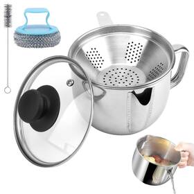 15936719663407 Lvoertuig Stainless Steel Oil Separator And Filter Strainer Bowl With Lid Wire Ba