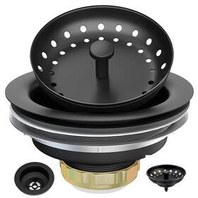 Lxlotus 761342030147 3-1/2 Inch Matte Black Kitchen Sink Drain Kit - Complete D Lxlotus 761342030147 3-1/2 Inch Matte Black Kitchen Sink Drain Kit - Complete D