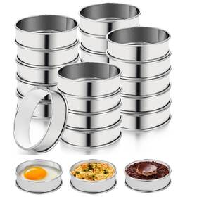 B0bd742r8q Lyellfe 20pc English Muffin Crumpet Rings 3 Inch Stainless Steel Double Rolled