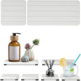202409256pcs4cb Lyxel 6pcs Fast Drying Diatomite Stone Sink Tray White 4 Stripes
