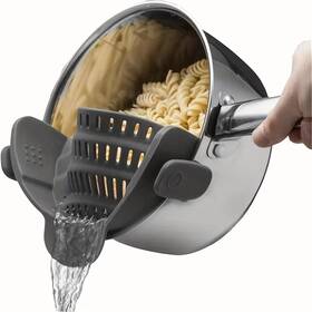 Malkit 313054140180 Silicone Pot Strainer Adjustable Clip On For Pots Pans And Bo