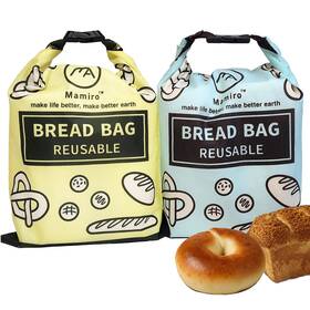 Mamiro 809810310222 Bread Bags For Homemade - 2 Pack Of Extra Large Reusable Freezer Bag Fo