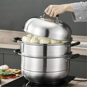Pot-30cm Mano Pot-30cm- Steamer Pot For Cooking 11.8 Inch Steam Pots With Lid 2-tier Stainless S