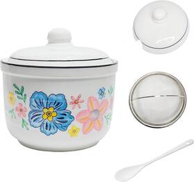 Maoyamao 705353325113 Ceramic Bacon Grease Container With Strainer Cooking Oil Storage Can 17oz