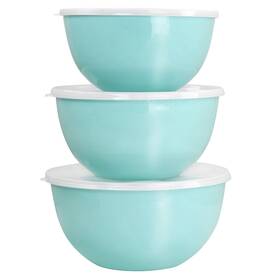 Martha Stewart 085081532190 6 Piece Enamel Mixing Bowl And Lid Set Martha Stewart 085081532190 6 Piece Enamel Mixing Bowl And Lid Set