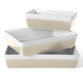 B0bs8l67m4 Martha Stewart 3-piece Oven To Table Stoneware Bakeware Set - Baking Dish Gray