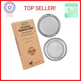 Mason 850009652393 2 Pack 316 Surgical Stainless Steel Sprouting Lids For Wide Mouth Jar Ball
