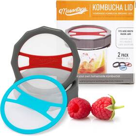 Masontops 829188001186 Kombucha Lid - Home Brewing Mason Jar Lids 2pk Blue Red Masontops 829188001186 Kombucha Lid - Home Brewing Mason Jar Lids 2pk Blue Red