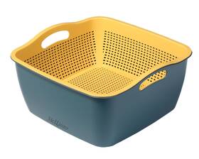 Mcllinzo 787056406320 Kitchen Colander Drain Basin 2 In 1 Plastic Basket Strainer Bowl Blue/yellow