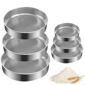 A-2206 Mdakego 6 Pcs Stainless Steel Flour Sifte Round Sifter 40 Mesh Premium Rustproof Sieve A-2206 Mdakego 6 Pcs Stainless Steel Flour Sifte Round Sifter 40 Mesh Premium Rustproof Sieve