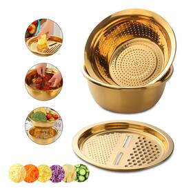 Ms-a150-2 Meiishaaa Meisha Colander 3pcs Stainless Steel Kitchen Tool 3 In 1 Drain Basket Fruit