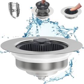 Melaudi 445010354317 Upgraded 3 In 1 Kitchen Sink Drain Strainer - Stopper Set Stainless Steel Kitch Melaudi 445010354317 Upgraded 3 In 1 Kitchen Sink Drain Strainer - Stopper Set Stainless Steel Kitch