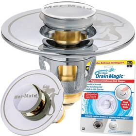 Mer-maid Drain Magic 097298048845 Extra-rugged Universal Sink Stopper As-seen-on-tv Instantly Replace Broken Mer-maid Drain Magic 097298048845 Extra-rugged Universal Sink Stopper As-seen-on-tv Instantly Replace Broken