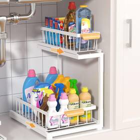 Uso-0010 Meratia Under Sink Organizer Pull Out Cabinet 1 Pack-14.6 10.6 16.5in White