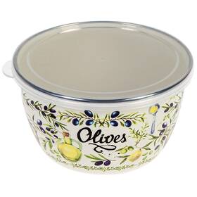 Met-rot 600034147850 2.5-quart Olives Enamel On Steel Bowl With Lid Green