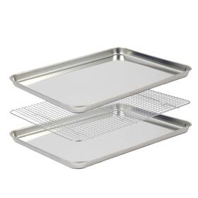 Mhaatiad 794697488196 Baking Sheet Rack Set Of 3 2 Pans 1 Racks Stainless Steel Cookie Half She
