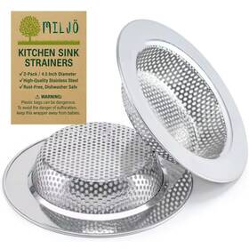 Miljo Kss2pk-01 Milj Kitchen Sink Strainer 2-pack 4.5 Inch Stainless Steel Drain Bas