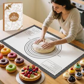 B0fdwp8vlp Mimekitchen Silicone Pastry Mat For Dough Rolling Baking Pizza Macarons Pie - Non-stick